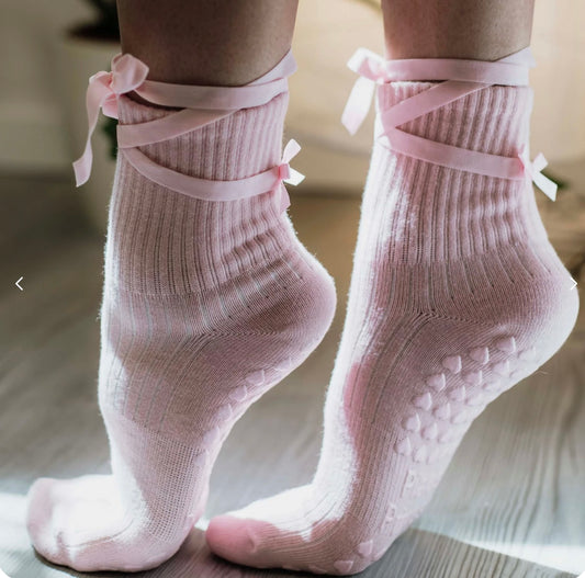 Pink Pilates Grip Socks